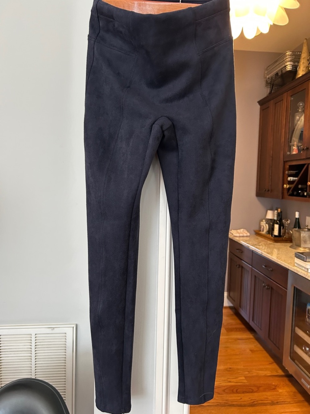 SPANX Midnight Navy Ponte Faux-Suede Leggings